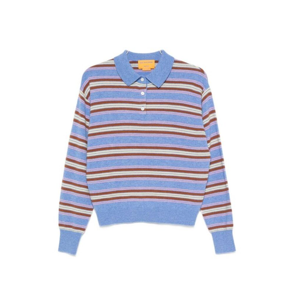 Guest In Residence Women Striped Cashmere Polo Shirt